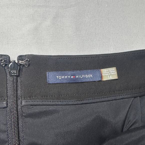 Tommy Hilfiger Black Pencil Skirt Size 14 Classic Preppy Office Career Workwear - Picture 4 of 8
